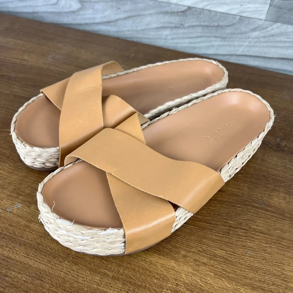Splendid Becki Platform Espadrille Sandals Womens Size US 9 Brown Casual Slip On
